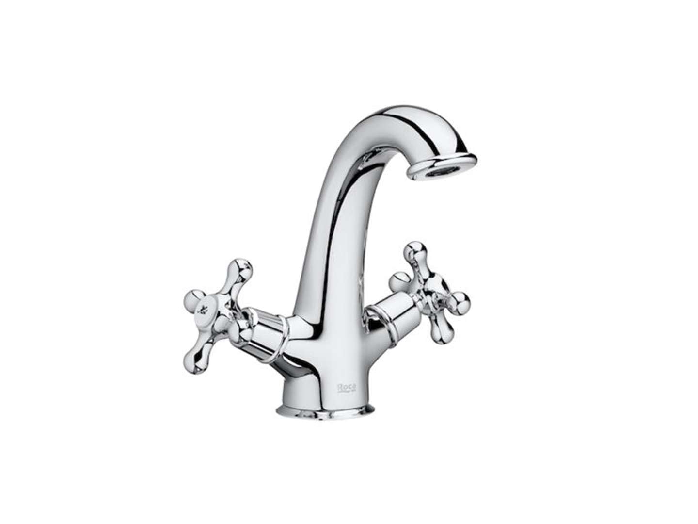 Roca Carmen Twin Lever Basin Mixer Tap With Click Clack Waste Chrome A5a3a4bc00