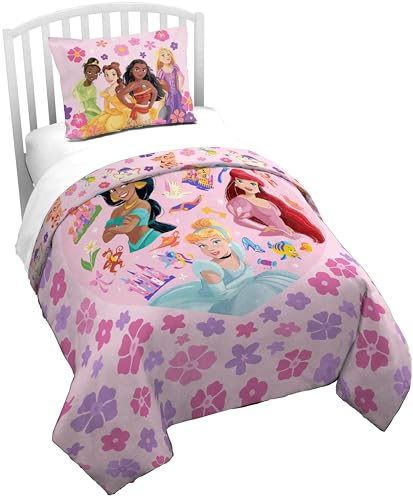 Image of Jay Franco Kids Duvet Cover Set – 2 Piece Super Soft Bedding with Sham Pillowcase, Cover ONLY Comforter Not Included, Pink - Princess, Twin