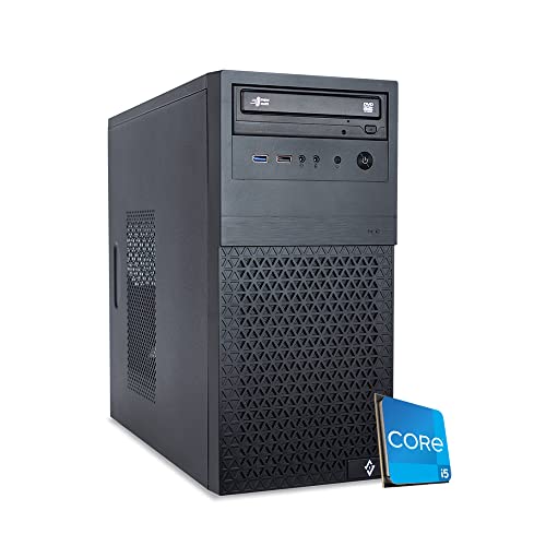 Ordinateur de Bureau Intel i5 11400 jusqu'à 4,40 GHz en Boost sixcore 16 Go DDR4 Ram, 500 Go SSD m.2, DVD ± RW, Intel UHD 730 Wi FI, Windows 11 Pro 64 Bits, Pc de Bureau Cover