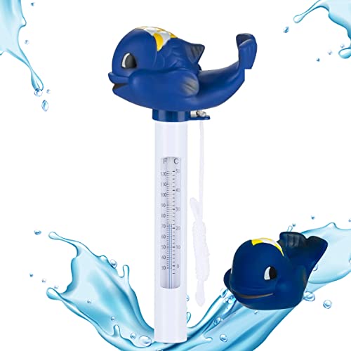 Thermometre Piscine, 1 Thermomètre Flottante thème BALEINE avec ficelle – Résistent aux chocs et à l’eau -Pour piscine intérieure et extérieure, spa,...