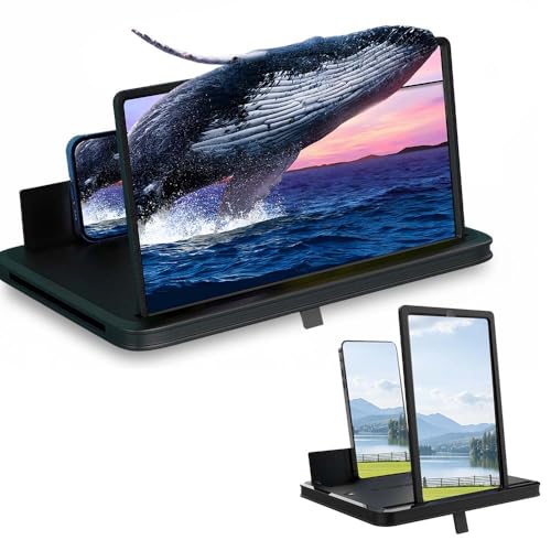 Image of Mobile Phone Magnifier Screen, 2026 New 3D HD Magnifying Projector Screen Enlarger for Movies, Videos and Gaming, Portable 3D Magnifying Screen for Elderly (Black, 14 Inch)