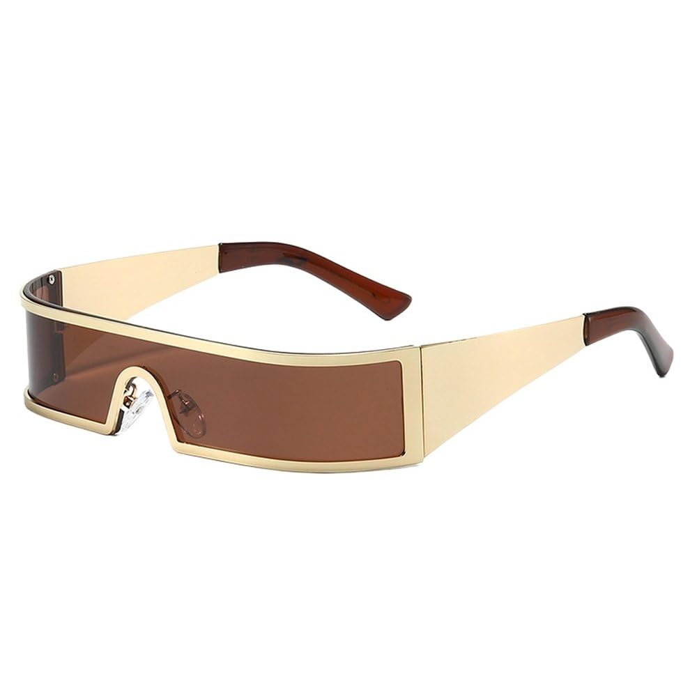 Okulary przeciwsłoneczne Vintage Small Frame Punk, jednoczęściowe, męskie, modne, metalowe, do jazdy na świeżym powietrzu