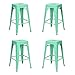 Vaukura Taburete Medio Oliix Brillo (Pack 4) - Taburete Cocina de Estilo Industrial (Verde Menta)