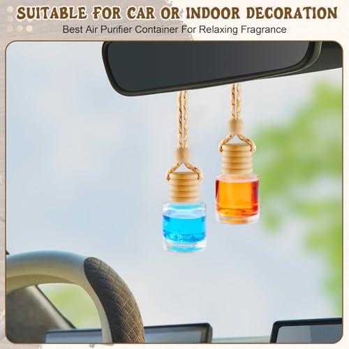 Image of 100 Pcs Hanging Car Air Freshener Empty Car Hanging Perfume Diffuser Bottle Pendant Vials for Essential Oil Scent Fragrance Aromatherapy