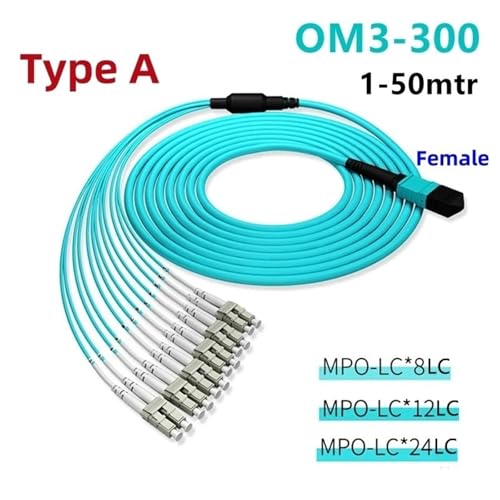 Cable de conexión M-LC de 12 núcleos Tipo A para redes FTTH de 50 metros 6