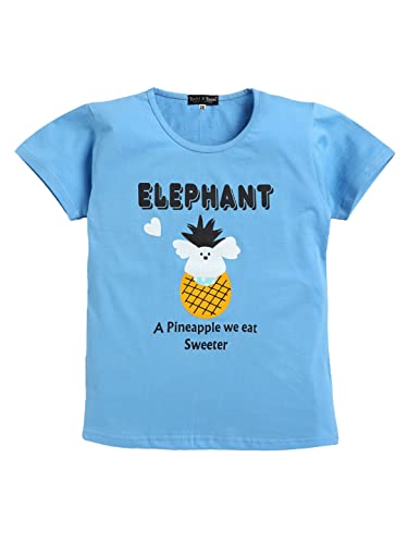 Image of Girls Set of Cotton CartoonPrinted Tshirt Pajama Regular Fit