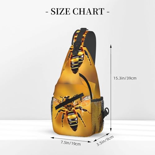 Mochila de pechera con estampado de abeja para mujer y hombre miniatura 3
