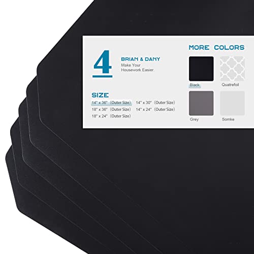 Image of BRIAN & DANY Wire Shelf Liner 14 inch X 36 inch, Heavy Duty Shelf Liners for Wire Shelving, Waterproof Protector Mats, Set of 4, Black