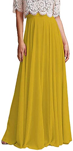 Womens A line Maxi Long Chiffon Skirt for Women Bridesmaid Party