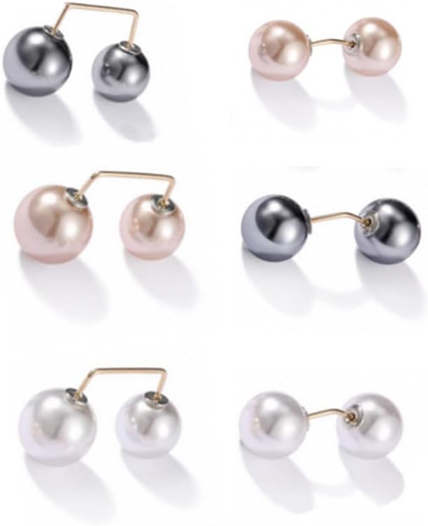 Kofati 6 Pieces Artificial Pearl Brooch Pins Anti-Exposure Neckline Safety Pins Sweater Shawl Clips for Women Girls Wedding Party Decorations, 2 Styles, S, Metal