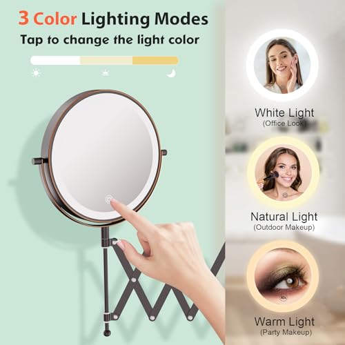 Espejo de Maquillaje de Pared Recargable 8 Pulgadas miniatura 6