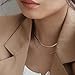 DLUUU Herringbone Necklaces for Women, Dainty Gold Choker Necklace, 14K Gold Plated Snake Chain Necklace, Gold Jewelry for Women