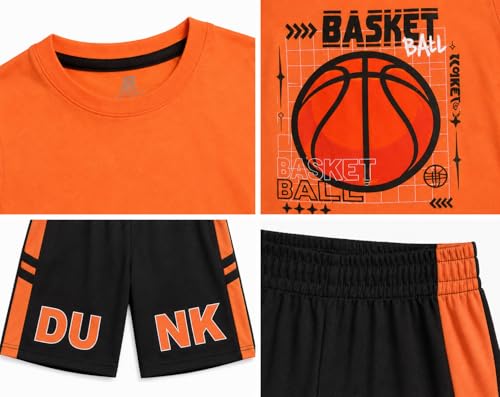 Image of Pro Athlete Boys Short Sets - 4 Piece Performance Graphic Tees and Tank Tops with Matching Boys Athletic Shorts (Sizes: 8-16)