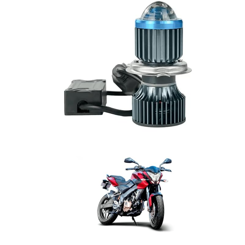 Universal 50W Super Bright H4 Fitting Led Headlight Lens Projector Bulb | White and Yellow | High and Low Beam | With Cooling Fan For All Bikes Comfortable With Pul-sar 200 ns-image-9