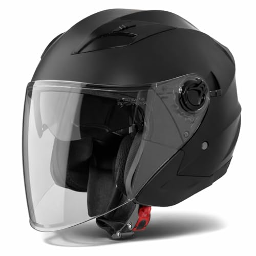 VINZ Calobra Casque Jet avec Visière Solaire et...