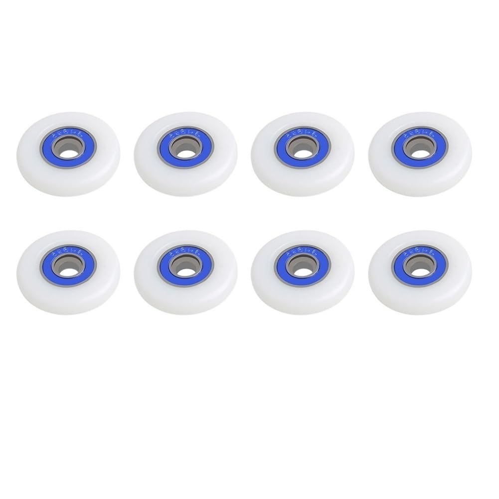 Shower Door Rollers 8pcs Bath Cabinet Roller Wheel Shower Sliding Door Runner Pulley Screw 19/23/25mm Bearing Parts(23mm)