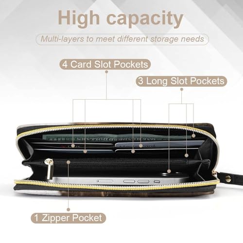 Women Wallets Motocross Leather Wallet for Women Thin Wallet with Zipper Pocket Card Holder4