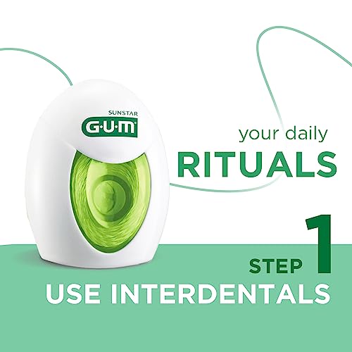 GUM Twisted Floss Zahnseide | entfernt Plaque zwischen den Zähnen und dem Zahnfleischrand | bis zu 30% mehr Zahnseide | 30 m | 3 x 1 Stück (mit 1 Bonusprobe) – Bild 4