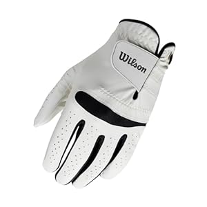 Wilson Feel Plus Men’s Golf Glove, Made with Premium Leather, Provides Enhanced Grip and Sweat Control
