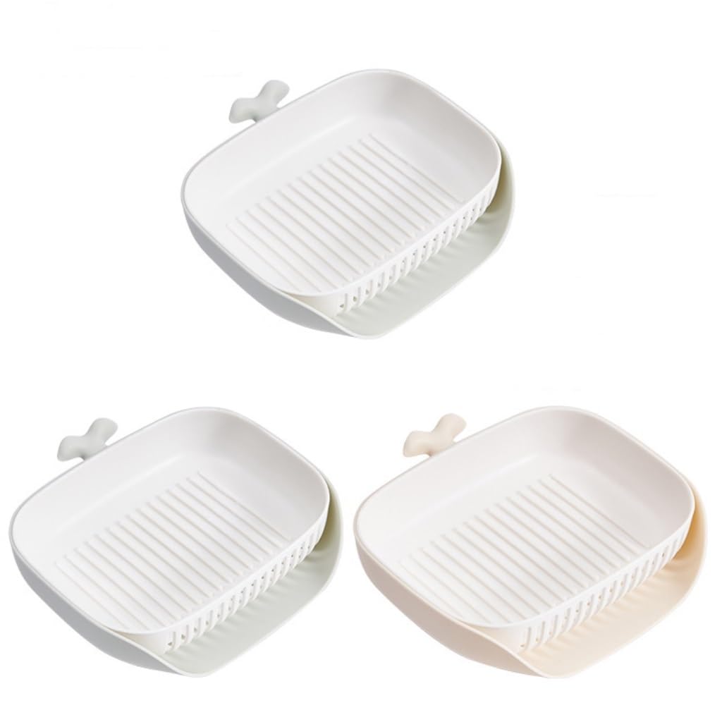 soap dish, Drain Soap Dish 3 Pcs Multicolor(D)