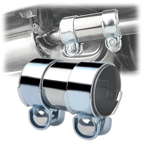 Doppelbolzen Auspuffschelle Ø60mm/L:125mm Edelstahl-Universal-Auspuff Reparaturset Auspuff Schelle für Verstärkung und Umbau Rohrverbinder für Abgassysteme in der Automobilindustrie und Bauwesen