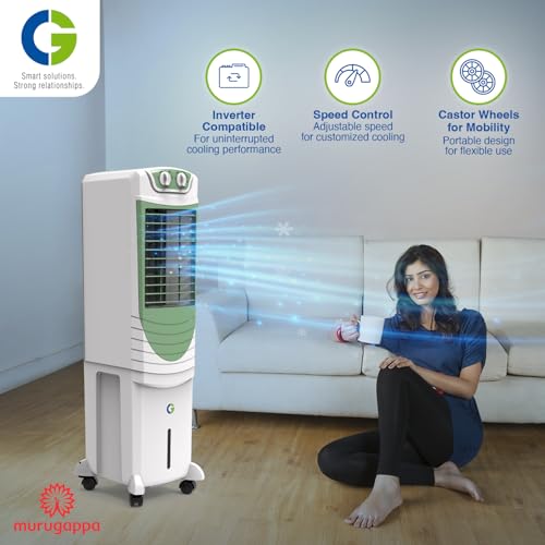 Image of CG 35L Tower Air Cooler for Home | Inverter Compatible | Honeycomb Pads | Adjustable Louvers | Water Level Indicator | up to 18Ft Air Throw | 1 Yr Manufacturer Warranty