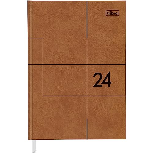 Tilibra – Agenda Executiva Costurada Diária 12,3 x 16,6 cm Prátika Master 2024 – Caramelo