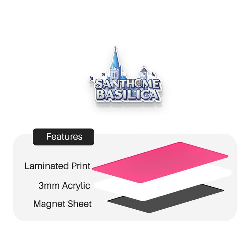 Image of Santhome Fridge Magnets, Glossy Finish, Stylish Magnet for Fridge, Wardrobe & Metal Surfaces
