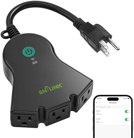 BN-LINK Smart Wi-Fi Outdoor Smart Plug, Heavy Duty Wi-Fi & Bluetooth Smart Plug with 3 Outlets, Alexa Plugs for Alexa Devices & Google Assistant, Weatherproof IP44, No Hub Required, ETL Listed