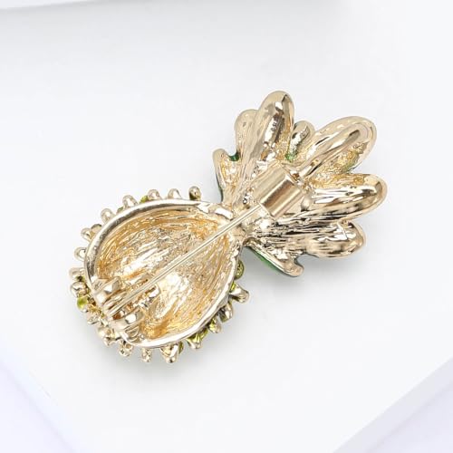 Image of Enamel Fruit Brooch for Women Rhinestones Fruit Lapel Pin Elegant Fruit Brooches Jewelry Gift, Perfect for Dresses Hat Bag