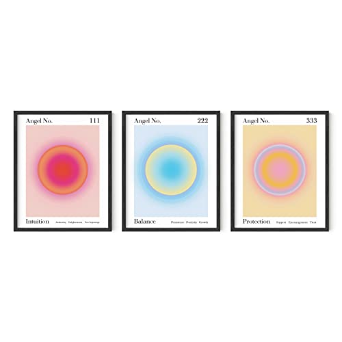 HAUS AND HUES Angel Number Wall Art - Set of 3 Positive Frameable...