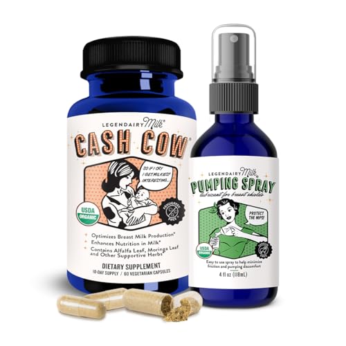 Image of Legendairy Milk Cash Cow + Pumping Spray - Lactation Support & Natural Comfort for Nursing Moms - Breastfeeding Supplement That Helps with Sore Nipples & Clogged Ducts