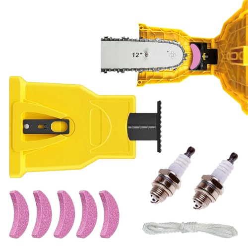 RBVF Portable Chainsaw Teeth Sharpener, Universal Chain Saw Blade Fast Working Sharpening Tool, Chainsaw Sharpener, Sharpener Kit for 12 14 16 18 20 Inches One/Two Holes Chain Saw Bar