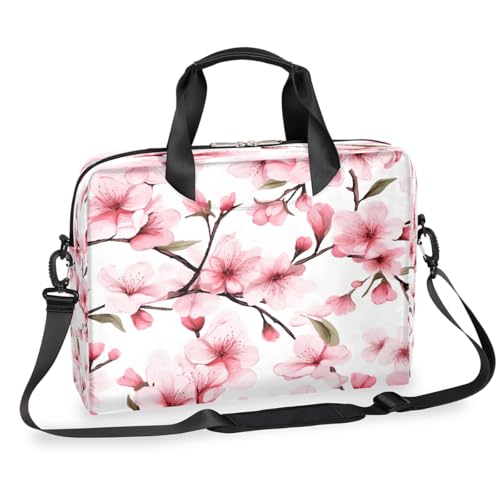 Maletín para laptop 15.6-16 pulg con flores rosa resistente al agua miniatura 1