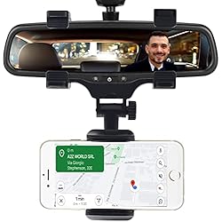 Porta Celular Espejo Retrovisor ZOREI Soporte para teléfono con Espejo para automóvil, Soporte Universal para teléfono Celular, Soporte para teléfono Inteligente con Espejo retrovisor (Ganchos Dobles)