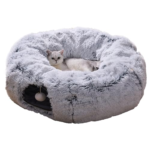 PetPals Khione Customizable Cat Tunnel Bed with Central Soft Bed ...