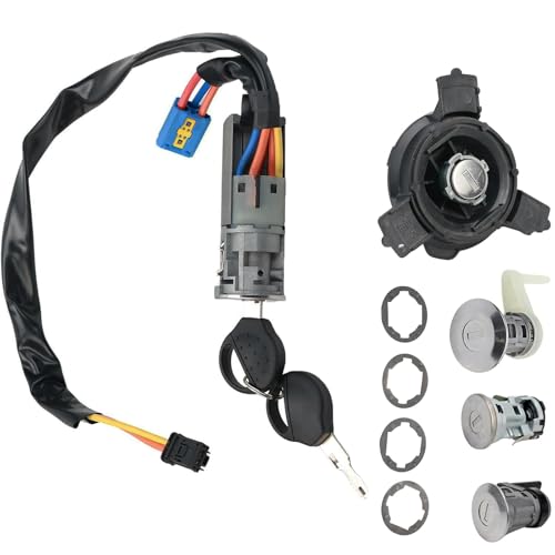 DawlQawwi Juego completo de 3 cerraduras + Neiman + tapa de depósito + 2 llaves compatible con Peugeot 206 (1998-)