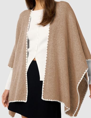 SKIKYAN Women's Large Knitted Elegant Shawls Wrap Toppe Sweater Multicolored Cardigan for All Season2