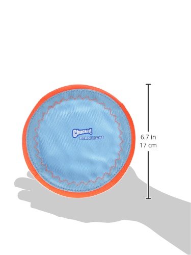 Image of Chuckit! Paraflight Flying Disc Dog Toy - Water Floating Flyer - Durable Nylon Construction with Soft Rubber Edges - for Small and Medium Dogs - Size Small - 6.75 inch L x 6.75 inch W (Pack of 2)