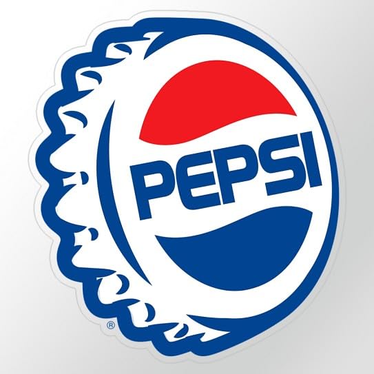 CafePress 90S Pepsi Logo Cap Medium Die Cut Sticker, 5.75" x 5.75" Clear