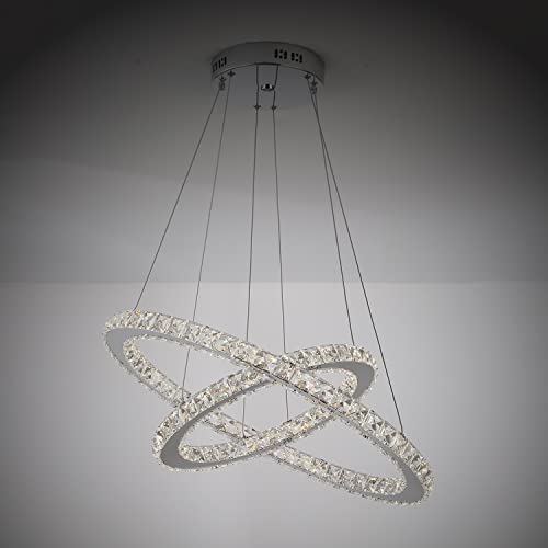 Tenlion - Candelabro de cristal colgante, forma elíptica, 40 cm x 60 cm, color...