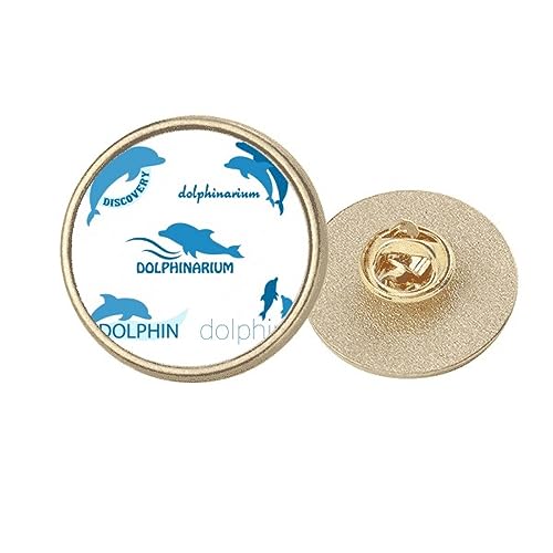 Broche dauphin Blue Ocean en métal doré de taille M, un bijou de biologie marine raffiné