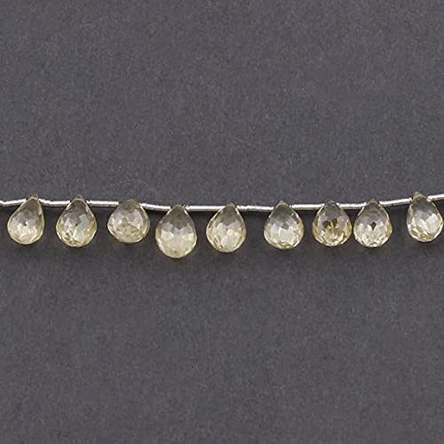Zircon mystique jaune de qualité fine en perles briolettes de 8mm à 10mm pour haute joaillerie