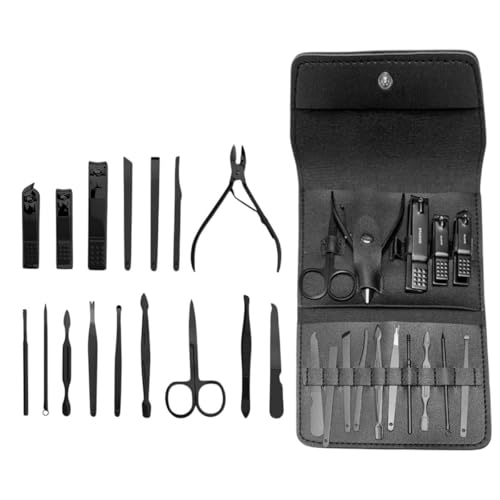 Kit Manicure e Pedicure 16 Peças – Aço Inoxidável, Estojo Dobráve...