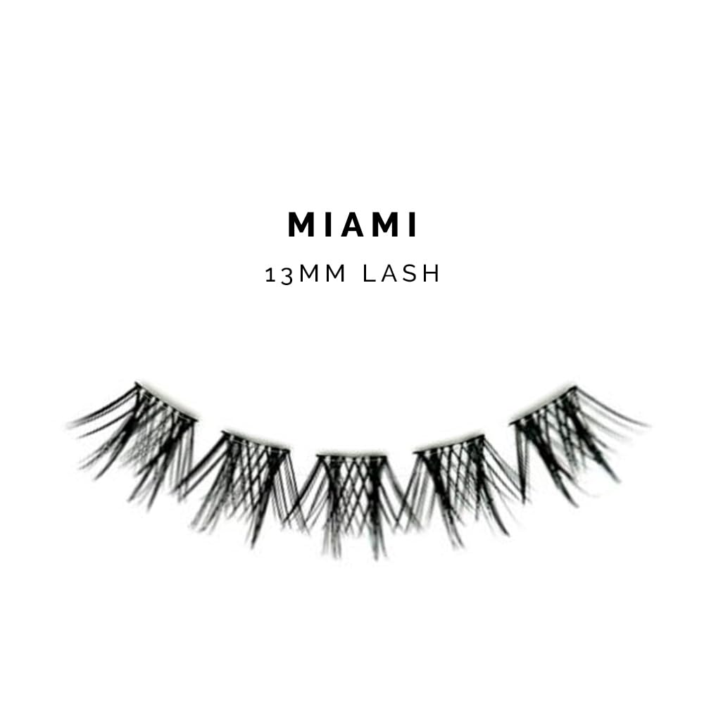 LASH PRESS Miami Edition Press On Lashes 60 Pre Glued Clusters with Tweezers, Black, 1 count (Pack of 60) - Image 2