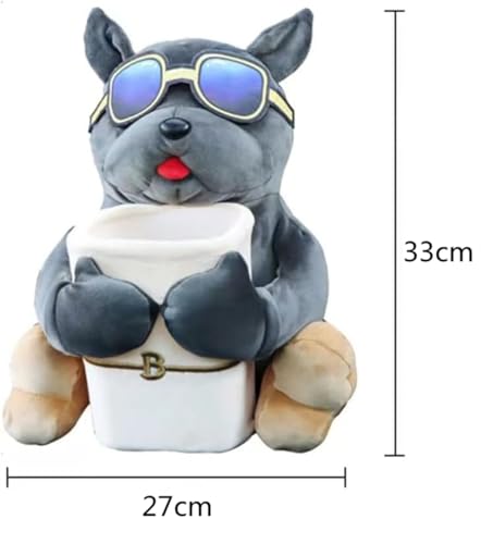 Multifunktionale Luxus-Auto Mülleimer und Aufbewahrungsbox, niedlicher Auto Tissue Box, kreative Tier Cartoon Tissue Box, Auto Heimdekoration Organizer, Hund