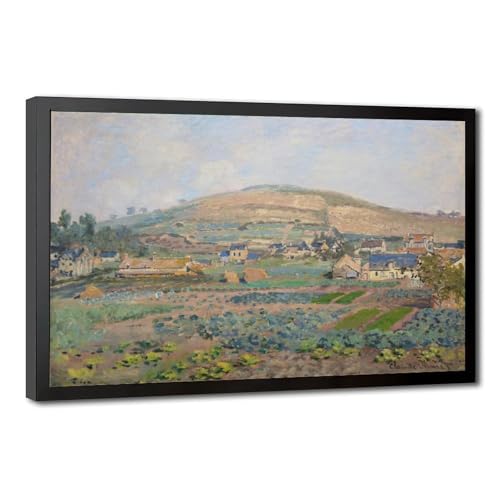 Toile Claude Monet Mont Riboudet Rouen cadre suspendu déco murale 30x45cm
