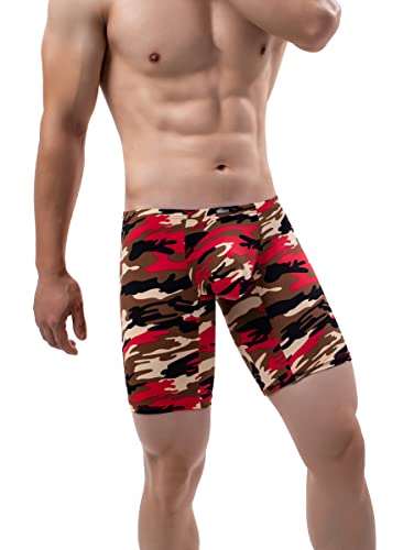 IKINGSKY Men's Camouflage Long Leg Boxer Briefs Sexy Bulge Trunks No Ride Up Underwear Stretch Men Underpanties2