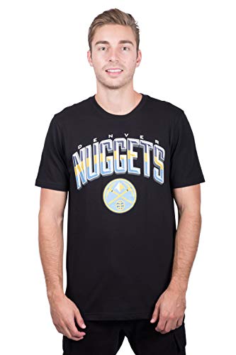 Ultra Game NBA Denver Nuggets Mens Arched Plexi Short Sleeve Tee Shirt, Black, Large