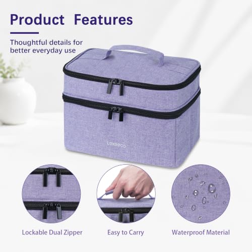Image of Lexeeco Dual Layers Medicine Pill Bottle Organizer Bag with Lockable Zipper